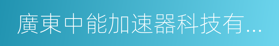 廣東中能加速器科技有限公司的同義詞