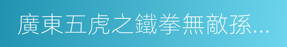 廣東五虎之鐵拳無敵孫中山的同義詞