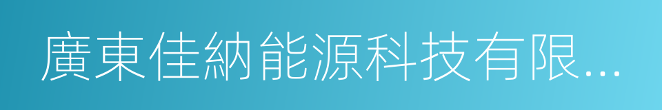 廣東佳納能源科技有限公司的同義詞