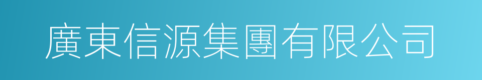廣東信源集團有限公司的同義詞