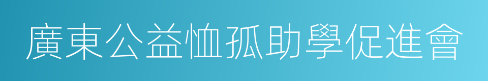 廣東公益恤孤助學促進會的同義詞