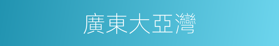 廣東大亞灣的同義詞