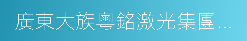 廣東大族粵銘激光集團股份有限公司的同義詞
