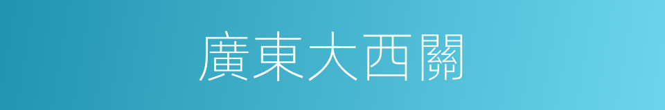 廣東大西關的同義詞