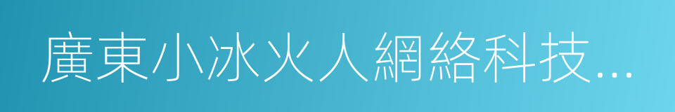 廣東小冰火人網絡科技股份有限公司的同義詞