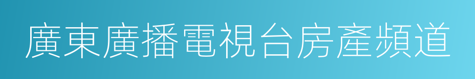 廣東廣播電視台房產頻道的同義詞