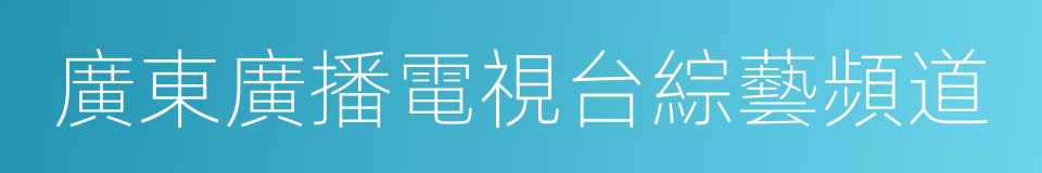 廣東廣播電視台綜藝頻道的同義詞