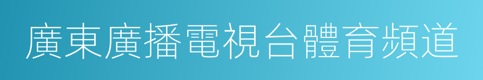 廣東廣播電視台體育頻道的同義詞