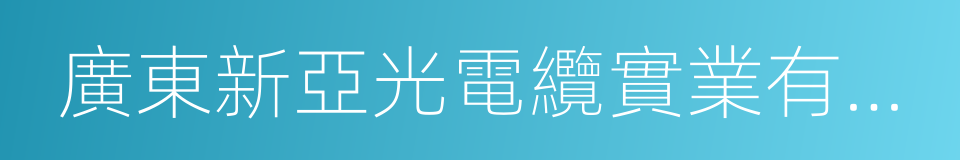 廣東新亞光電纜實業有限公司的同義詞