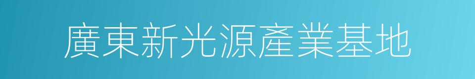 廣東新光源產業基地的同義詞