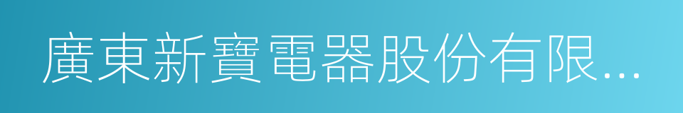 廣東新寶電器股份有限公司的同義詞