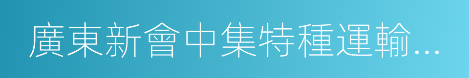 廣東新會中集特種運輸設備有限公司的同義詞