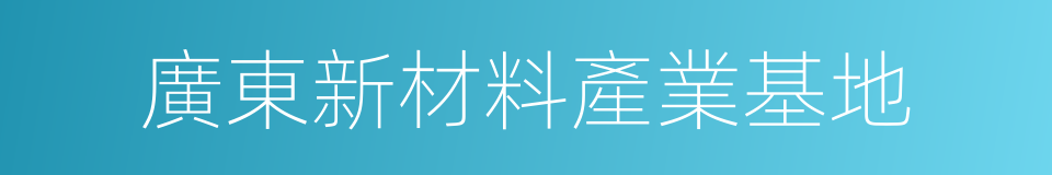 廣東新材料產業基地的同義詞