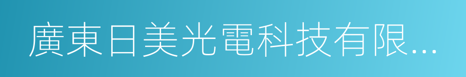 廣東日美光電科技有限公司的同義詞