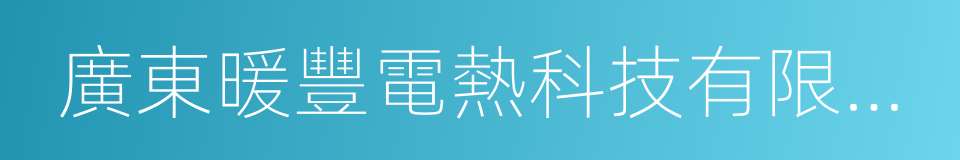 廣東暖豐電熱科技有限公司的同義詞