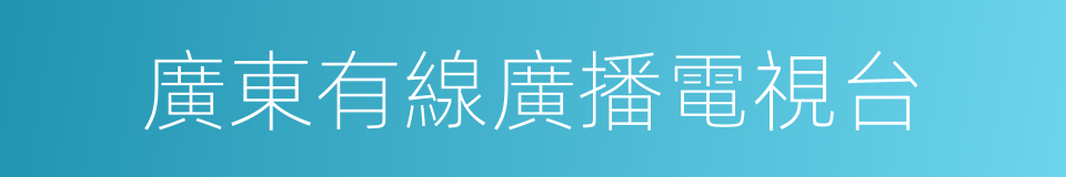 廣東有線廣播電視台的同義詞