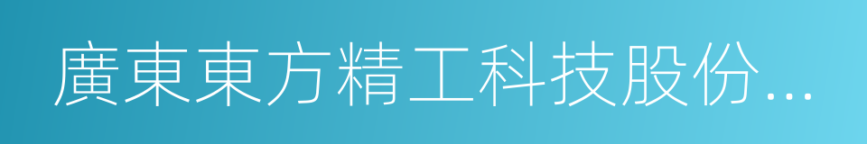 廣東東方精工科技股份有限公司的同義詞