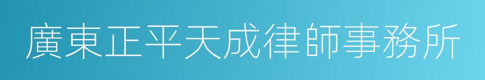 廣東正平天成律師事務所的同義詞