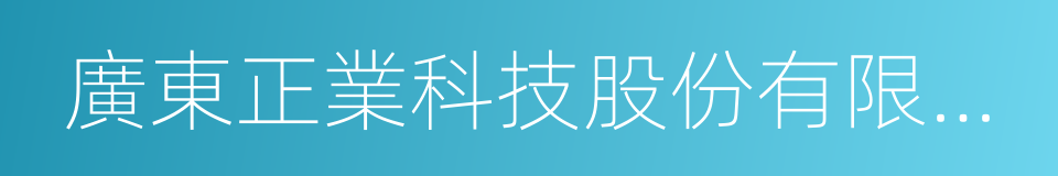 廣東正業科技股份有限公司的同義詞