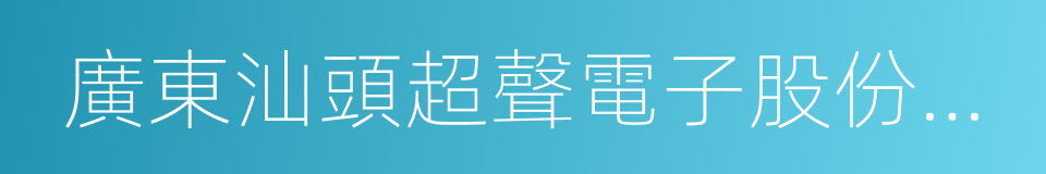 廣東汕頭超聲電子股份有限公司的同義詞
