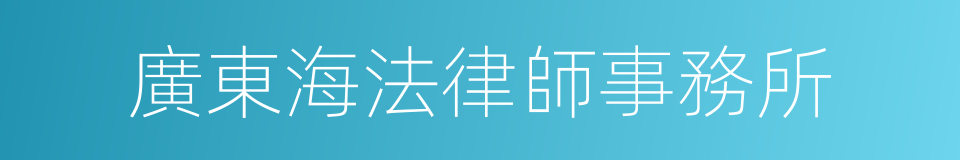 廣東海法律師事務所的同義詞