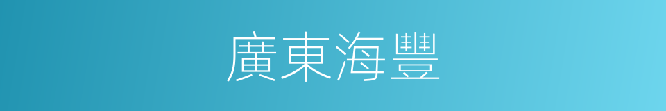 廣東海豐的同義詞