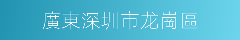 廣東深圳市龙崗區的同義詞