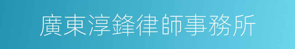 廣東淳鋒律師事務所的同義詞