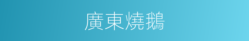 廣東燒鵝的同義詞