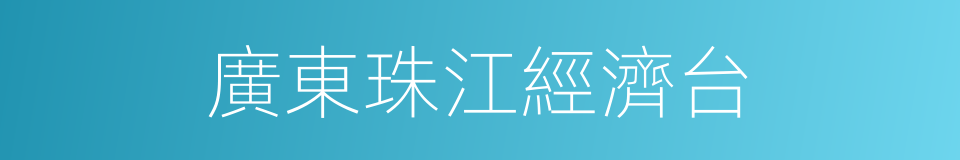 廣東珠江經濟台的同義詞