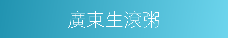 廣東生滾粥的同義詞