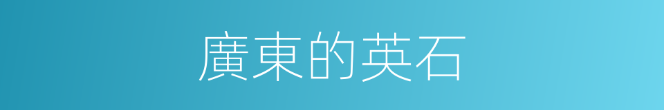 廣東的英石的同義詞