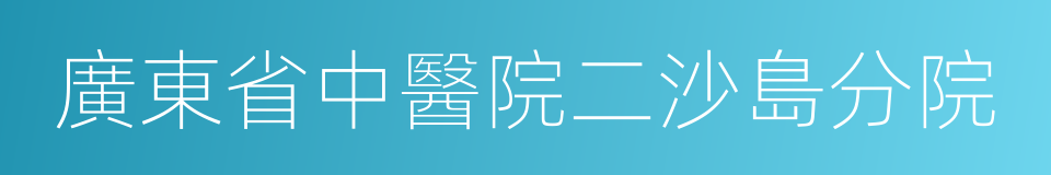 廣東省中醫院二沙島分院的同義詞