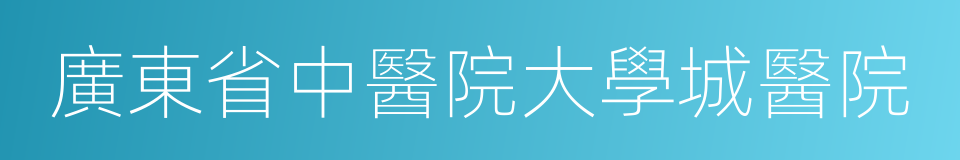 廣東省中醫院大學城醫院的同義詞