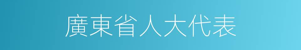 廣東省人大代表的同義詞