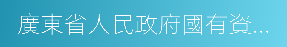 廣東省人民政府國有資產監督管理委員會的同義詞