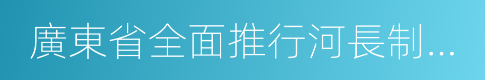 廣東省全面推行河長制工作方案的同義詞