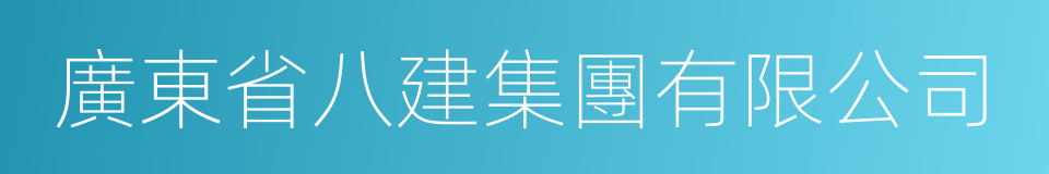 廣東省八建集團有限公司的同義詞