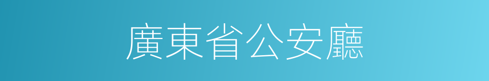 廣東省公安廳的同義詞