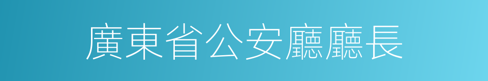 廣東省公安廳廳長的同義詞