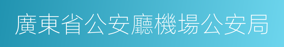 廣東省公安廳機場公安局的同義詞