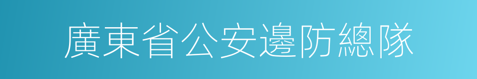 廣東省公安邊防總隊的同義詞