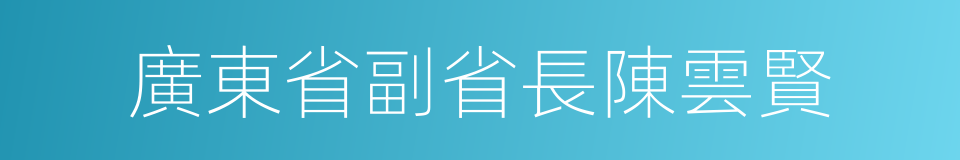 廣東省副省長陳雲賢的同義詞