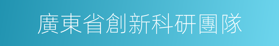 廣東省創新科研團隊的同義詞