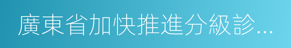 廣東省加快推進分級診療制度建設實施方案的同義詞