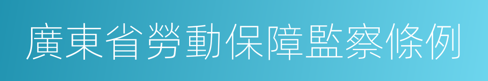 廣東省勞動保障監察條例的同義詞