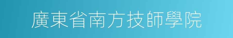 廣東省南方技師學院的同義詞