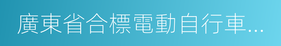 廣東省合標電動自行車生產企業產品目錄的同義詞