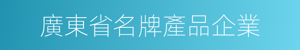 廣東省名牌產品企業的同義詞