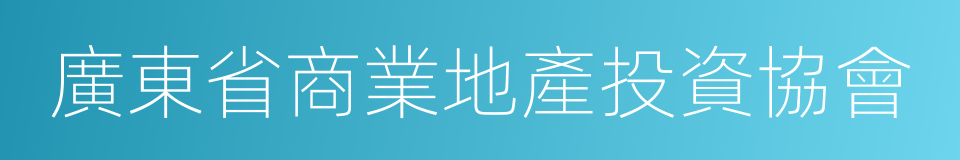 廣東省商業地產投資協會的同義詞